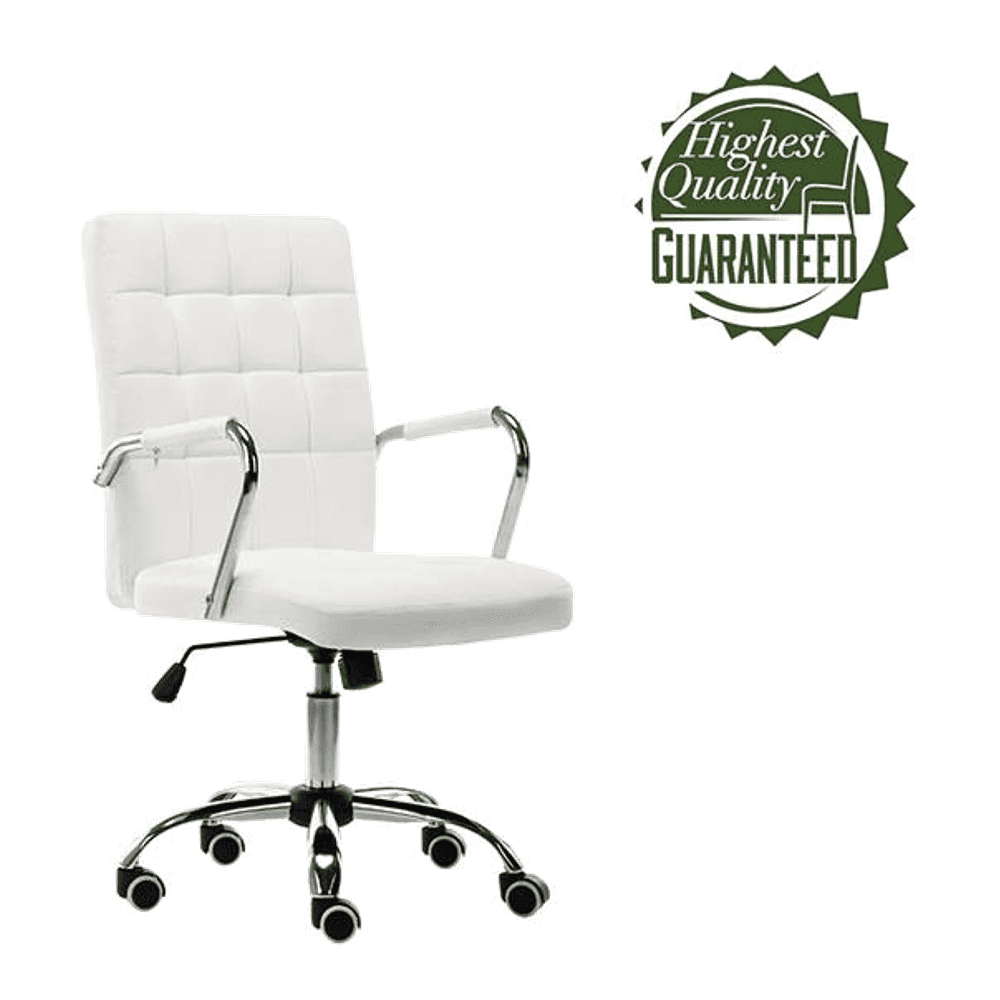 Gruber Leatherette Swivel Study Chair in White Colour