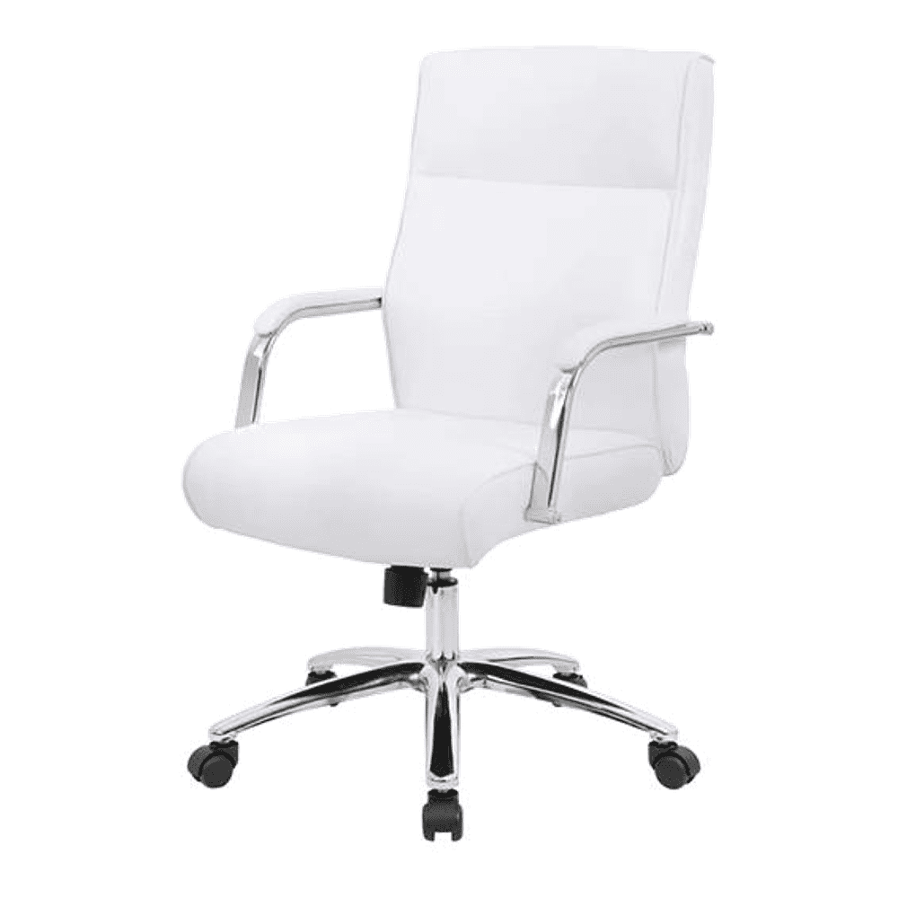 Landyn Leatherette Swivel Study Chair in White Colour