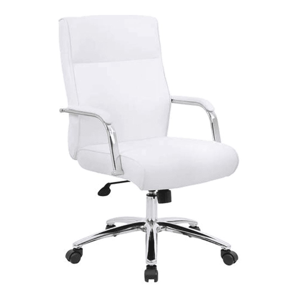 Landyn Leatherette Swivel Study Chair in White Colour