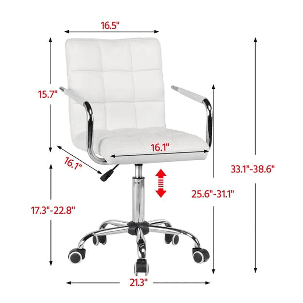 Rawtenstall Leatherette Swivel Study Chair in White Colour