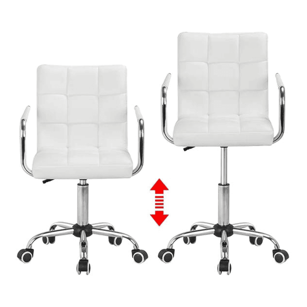 Rawtenstall Leatherette Swivel Study Chair in White Colour