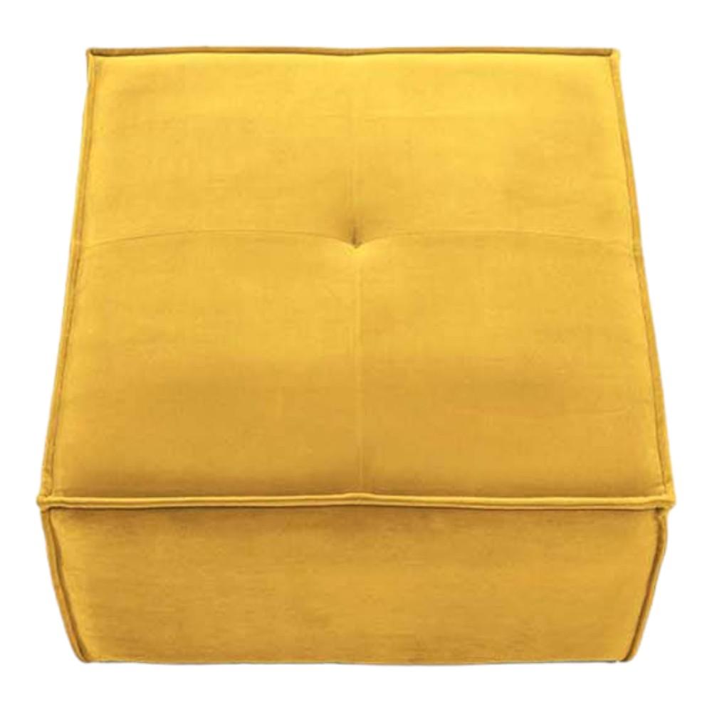 Abigail Blue Velvet Pouffe With Golden Legs