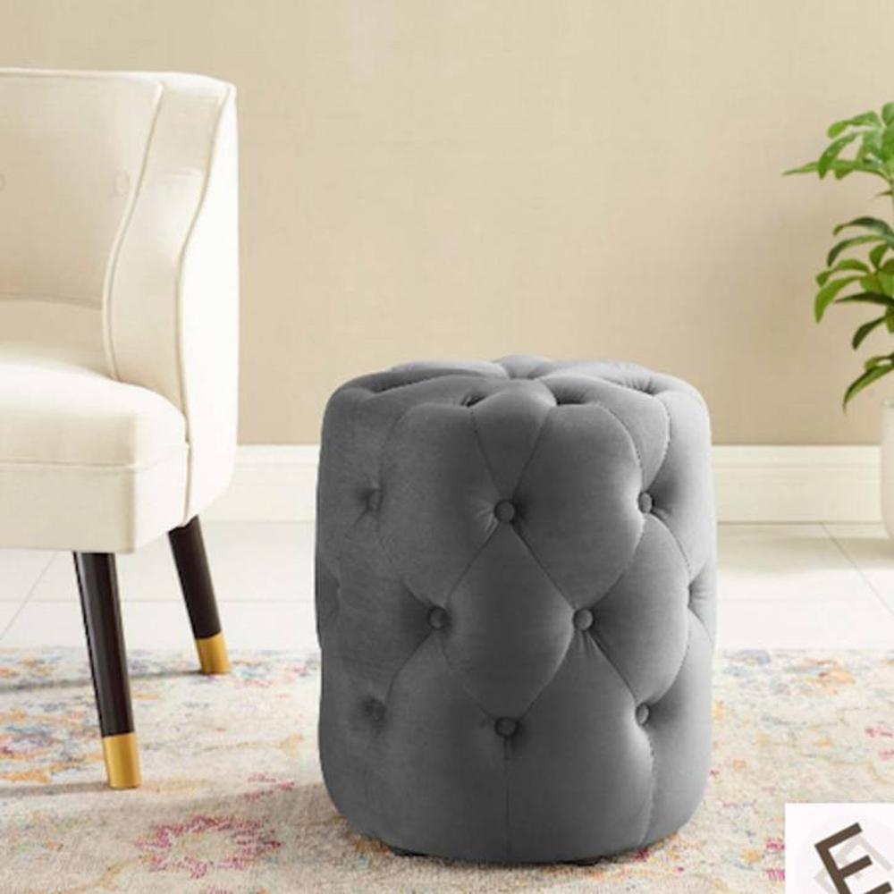 Amanda Pouffe in Midnight Grey Colour