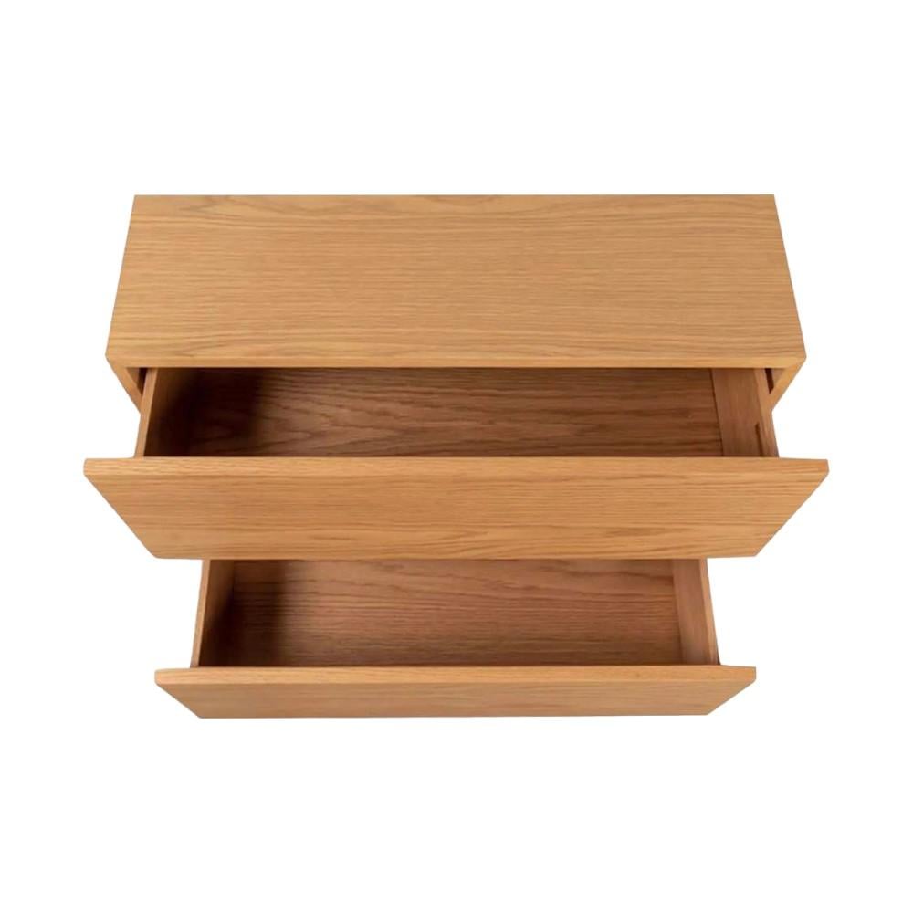 Lagere Series Bedside Table polished in dual Colours (Natural for Drawers & Black)