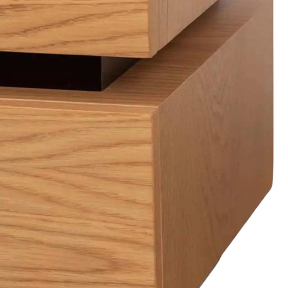 Lagere Series Bedside Table polished in dual Colours (Natural for Drawers & Black)