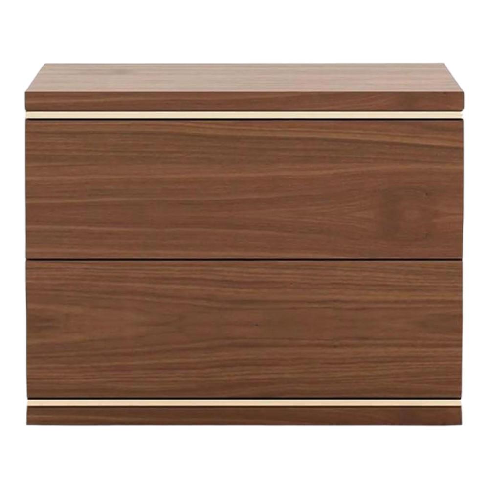 Bulle Bedside Table polished in Matte Finish with trims in Gold