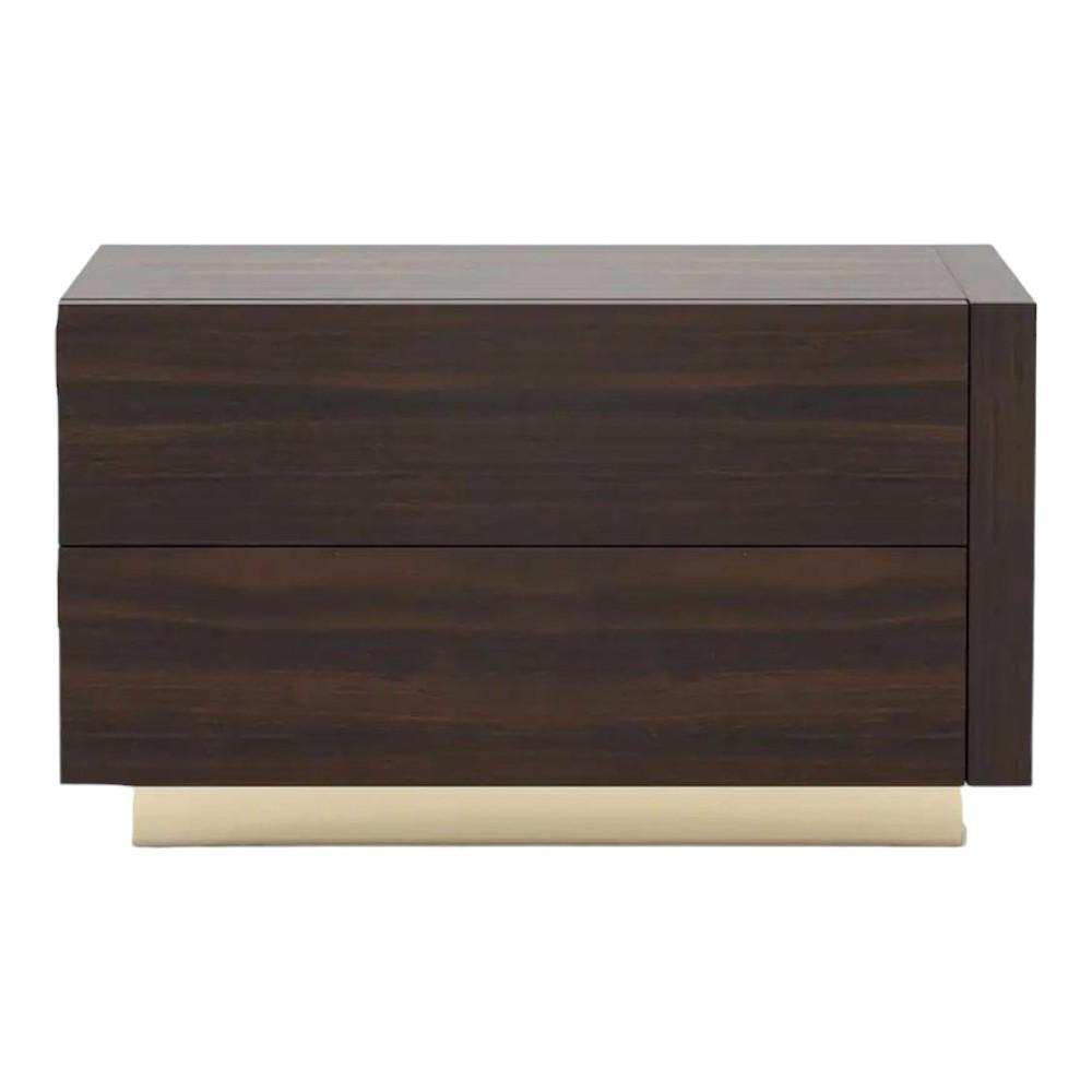 Tgere Series polished Bedside Table with Gold Base