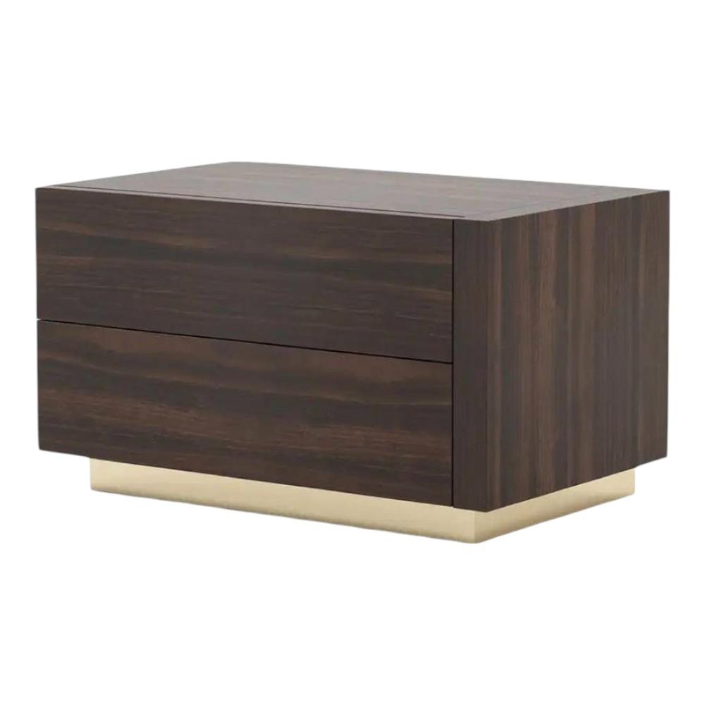 Tgere Series polished Bedside Table with Gold Base
