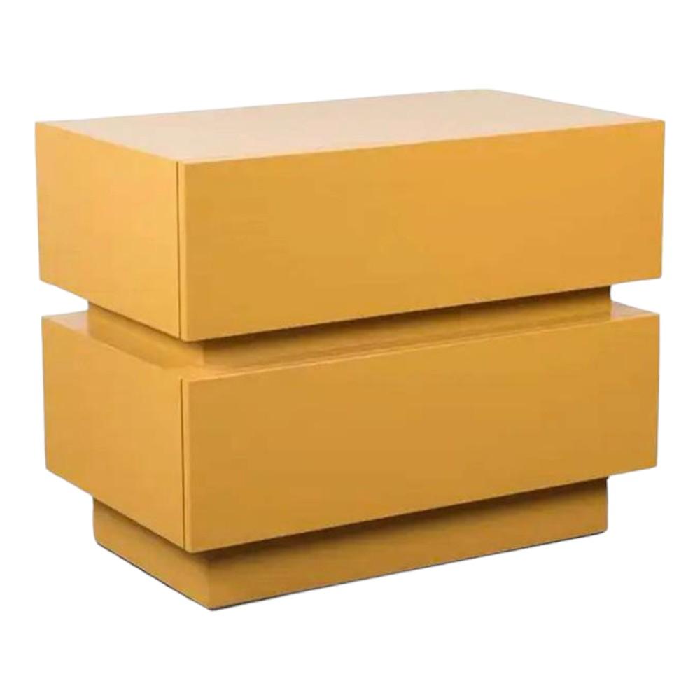 Lagere Series Bedside Table duly polished in Yellow