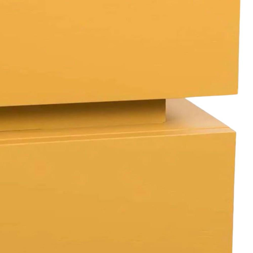 Lagere Series Bedside Table duly polished in Yellow
