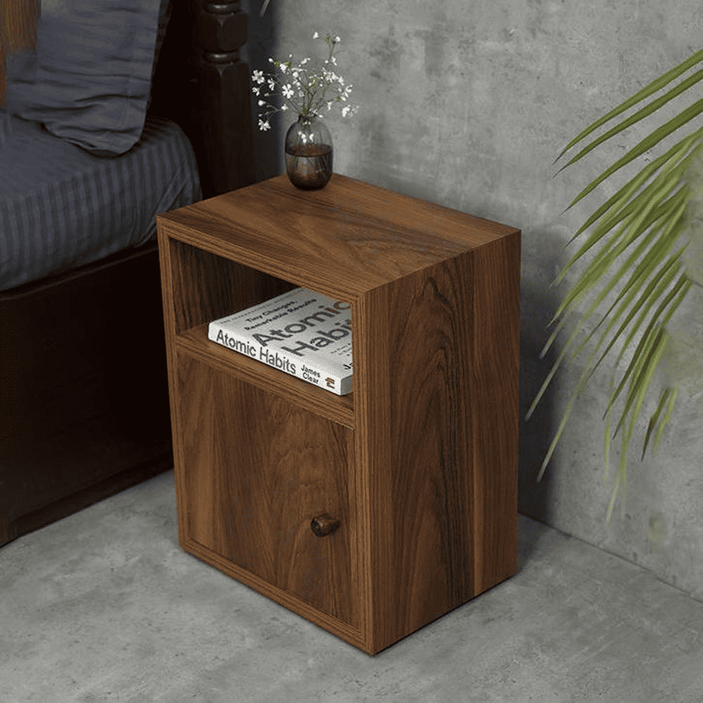 Mica Bedside Teak Hues Chest Side Table