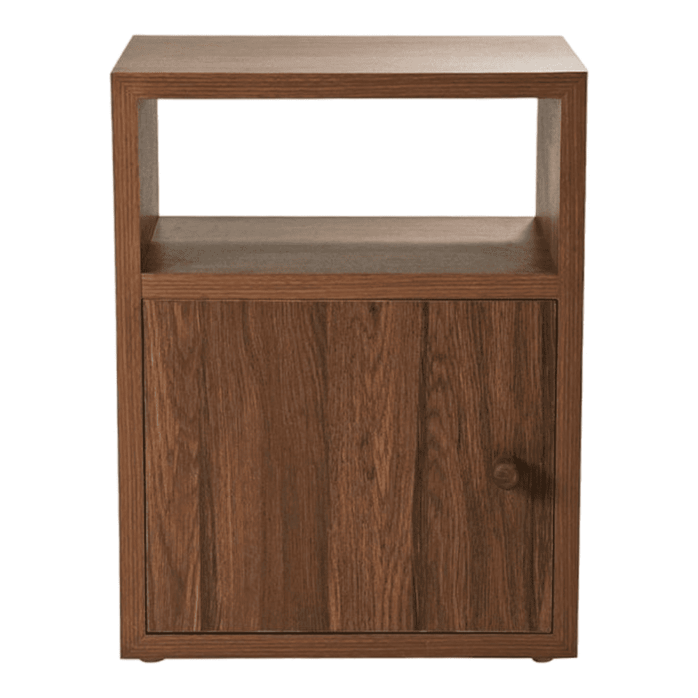 Mica Bedside Walnut Hues Chest Side Table