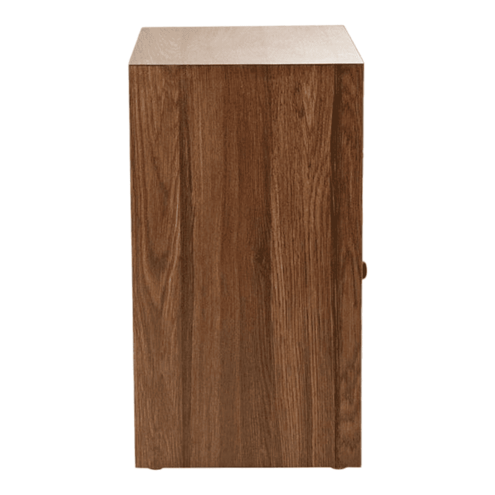 Mica Bedside Walnut Hues Chest Side Table