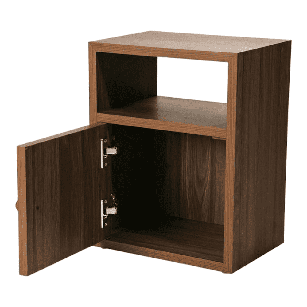 Mica Bedside Walnut Hues Chest Side Table