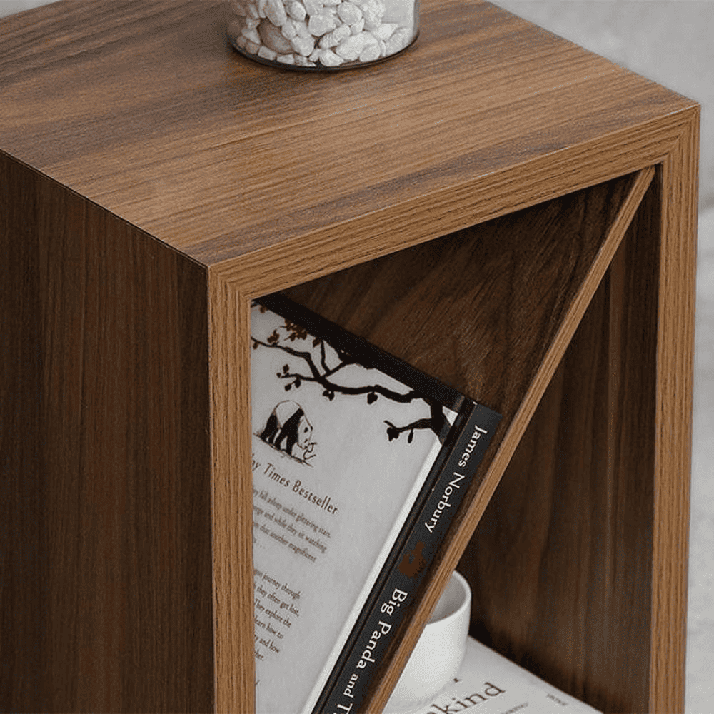 Teak Hues Bevel Mica Side Table