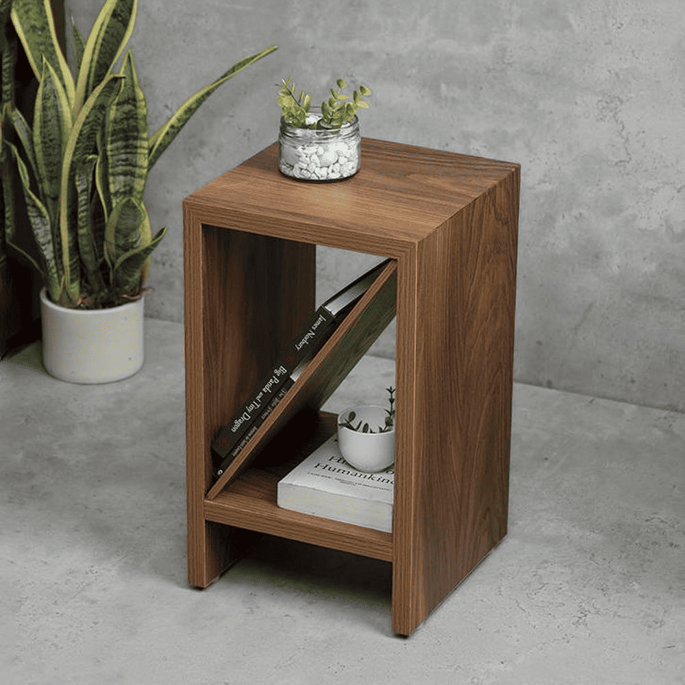 Teak Hues Bevel Mica Side Table