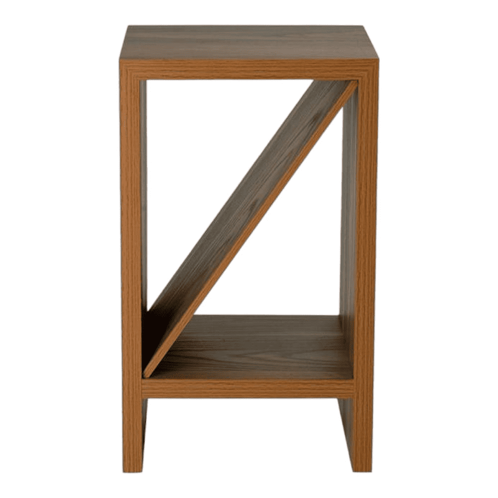 Teak Hues Bevel Mica Side Table