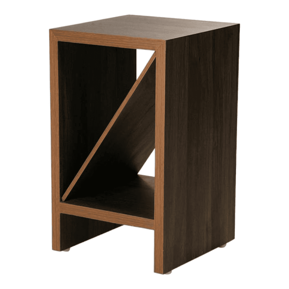 Walnut Hues Bevel Mica Side Table