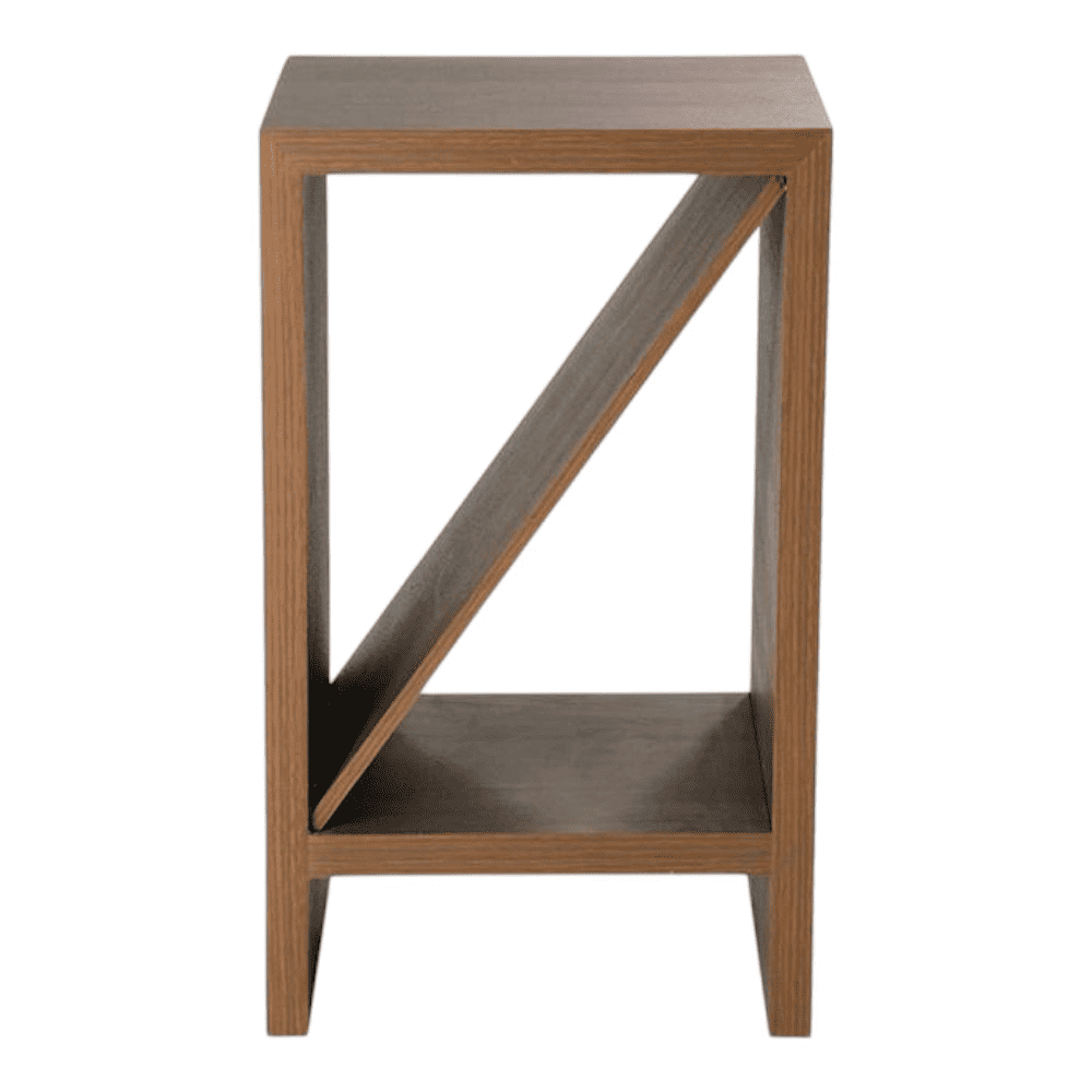 Walnut Hues Bevel Mica Side Table