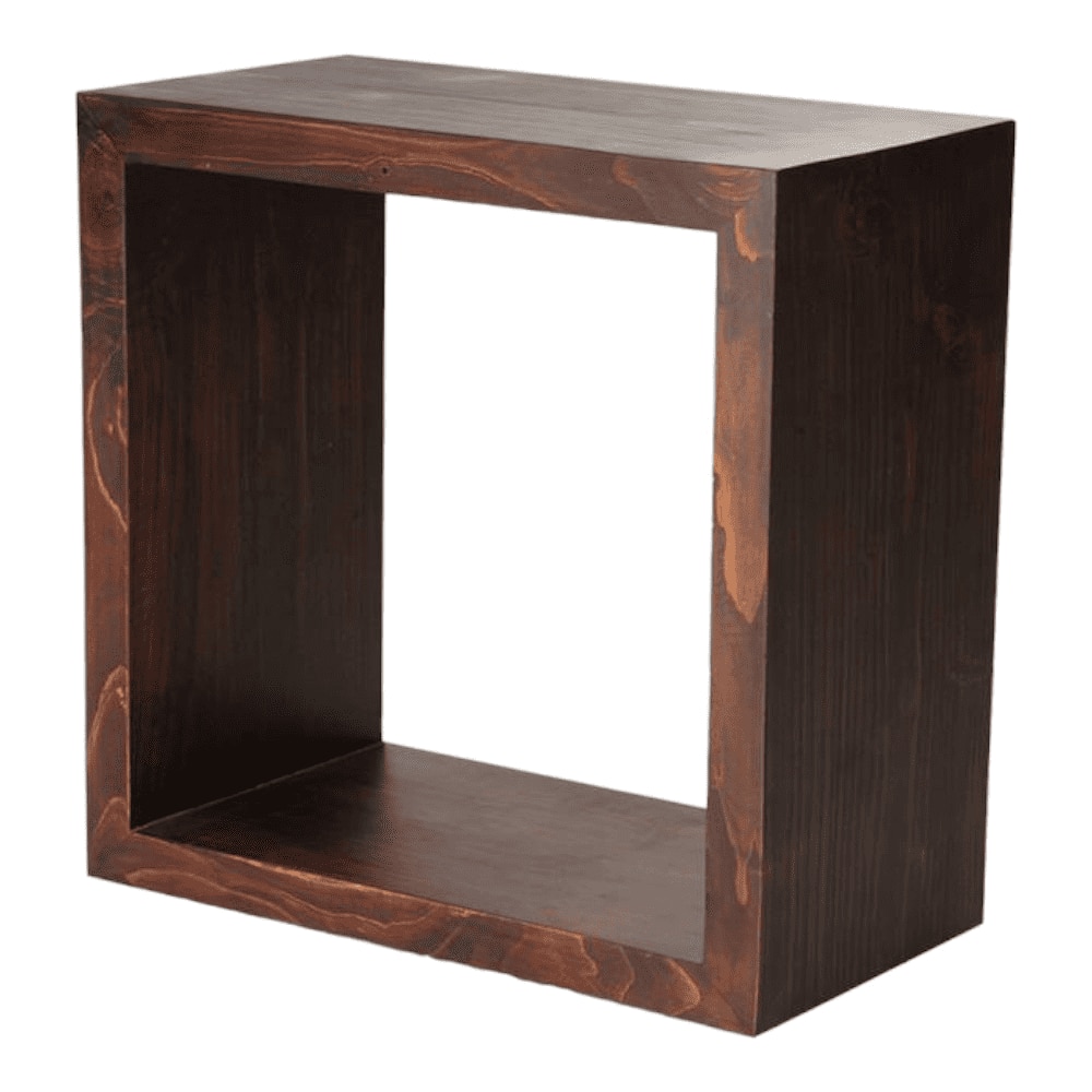 Walnut Tint Wooden Box Side Table