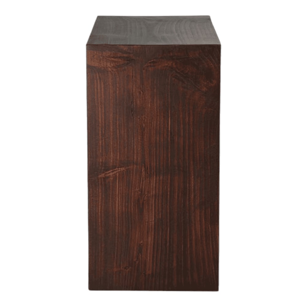 Walnut Tint Wooden Box Side Table