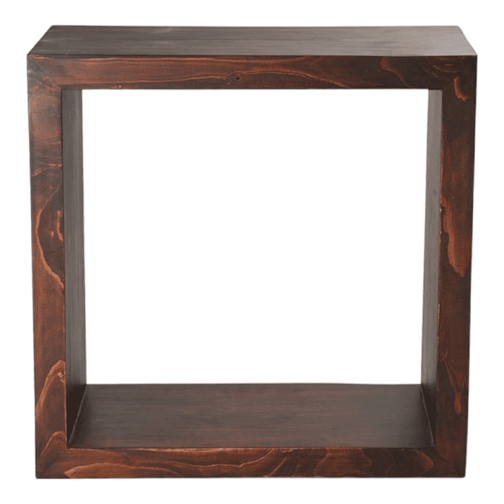 Walnut Tint Wooden Box Side Table