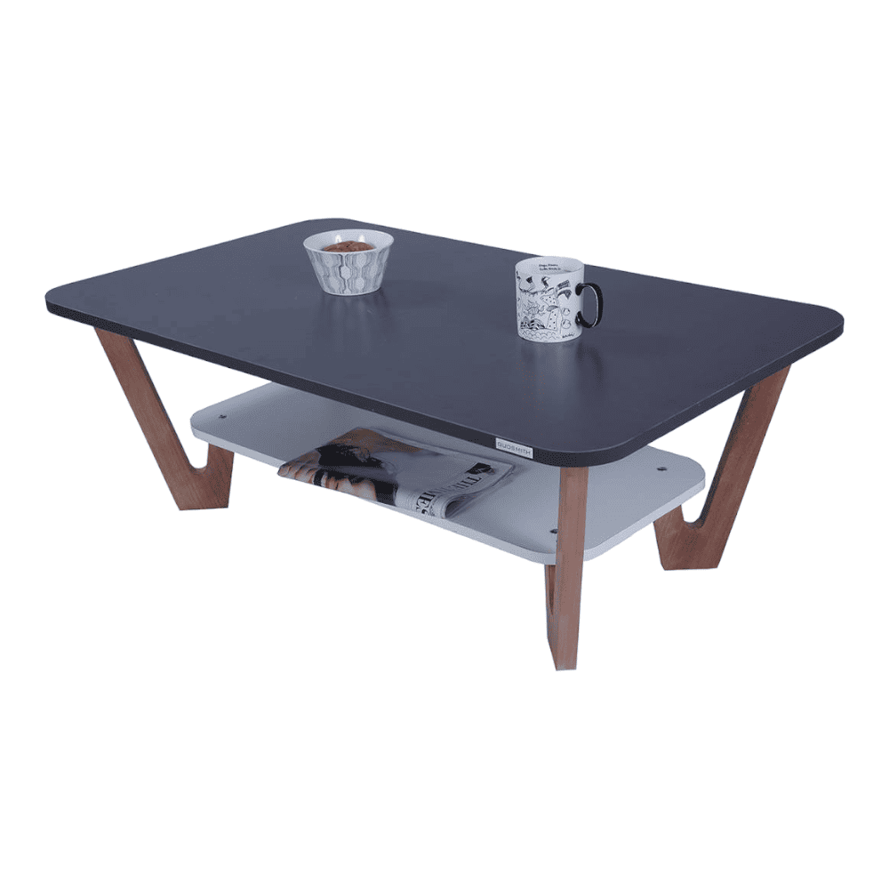 Rectangular Engineered Wood Coffee Table In Frosty White Colour