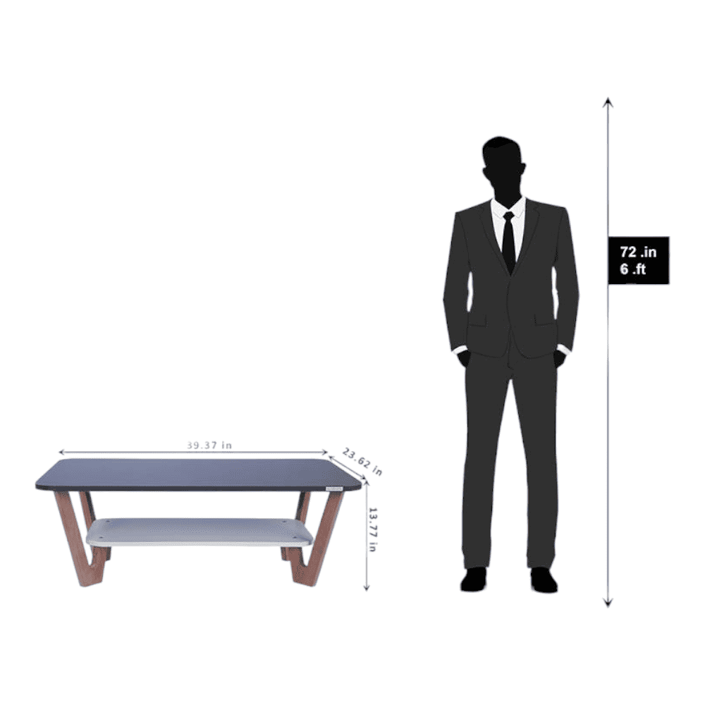 Rectangular Engineered Wood Coffee Table In Frosty White Colour