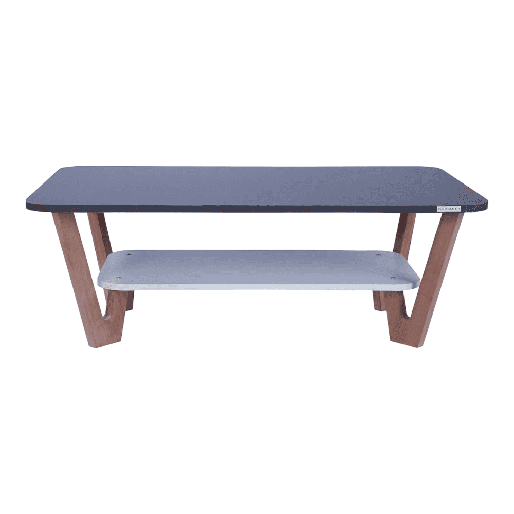 Rectangular Engineered Wood Coffee Table In Frosty White Colour