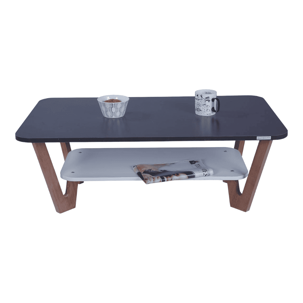 Rectangular Engineered Wood Coffee Table In Frosty White Colour