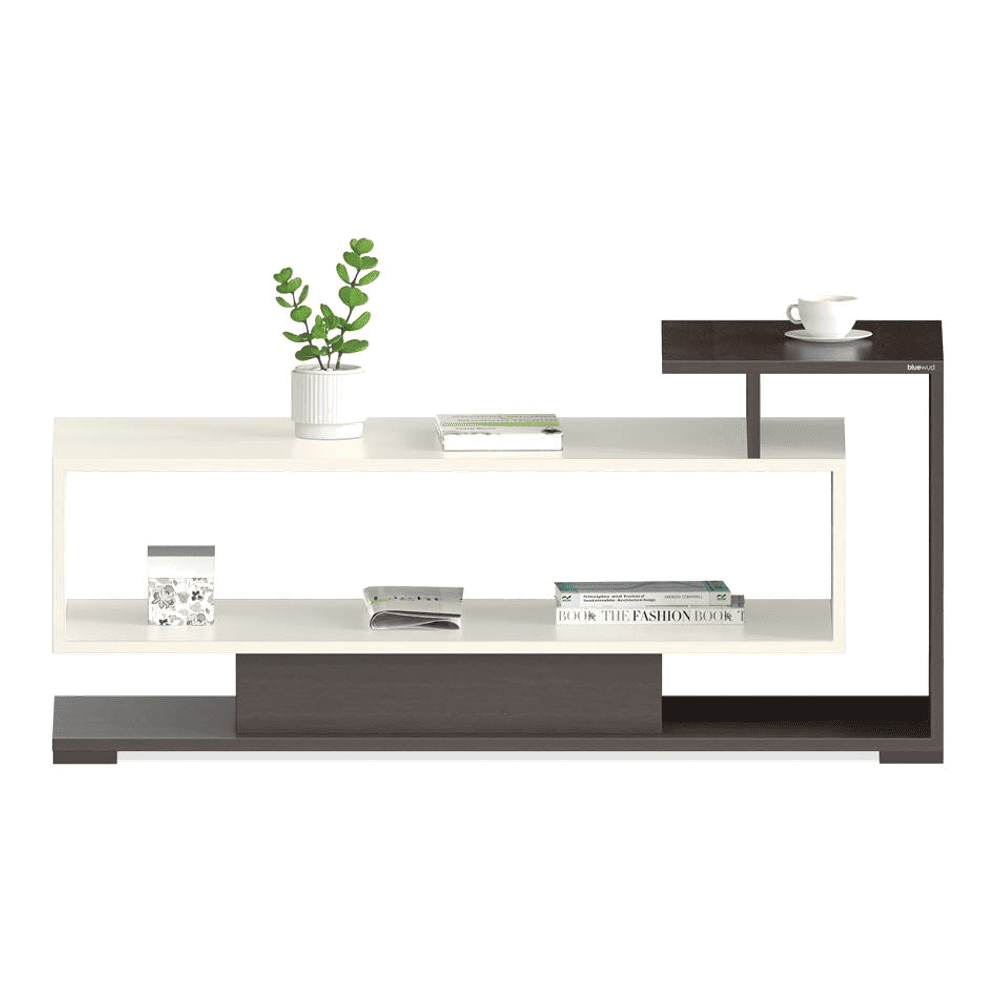 Declove Rectangular Engineered Wood Coffee Table In Wenge & White Finish