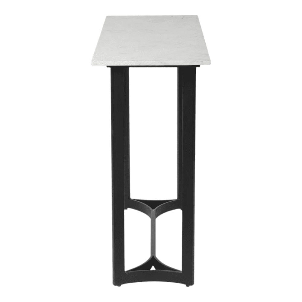 Verona Marble Console Table In Black Finish