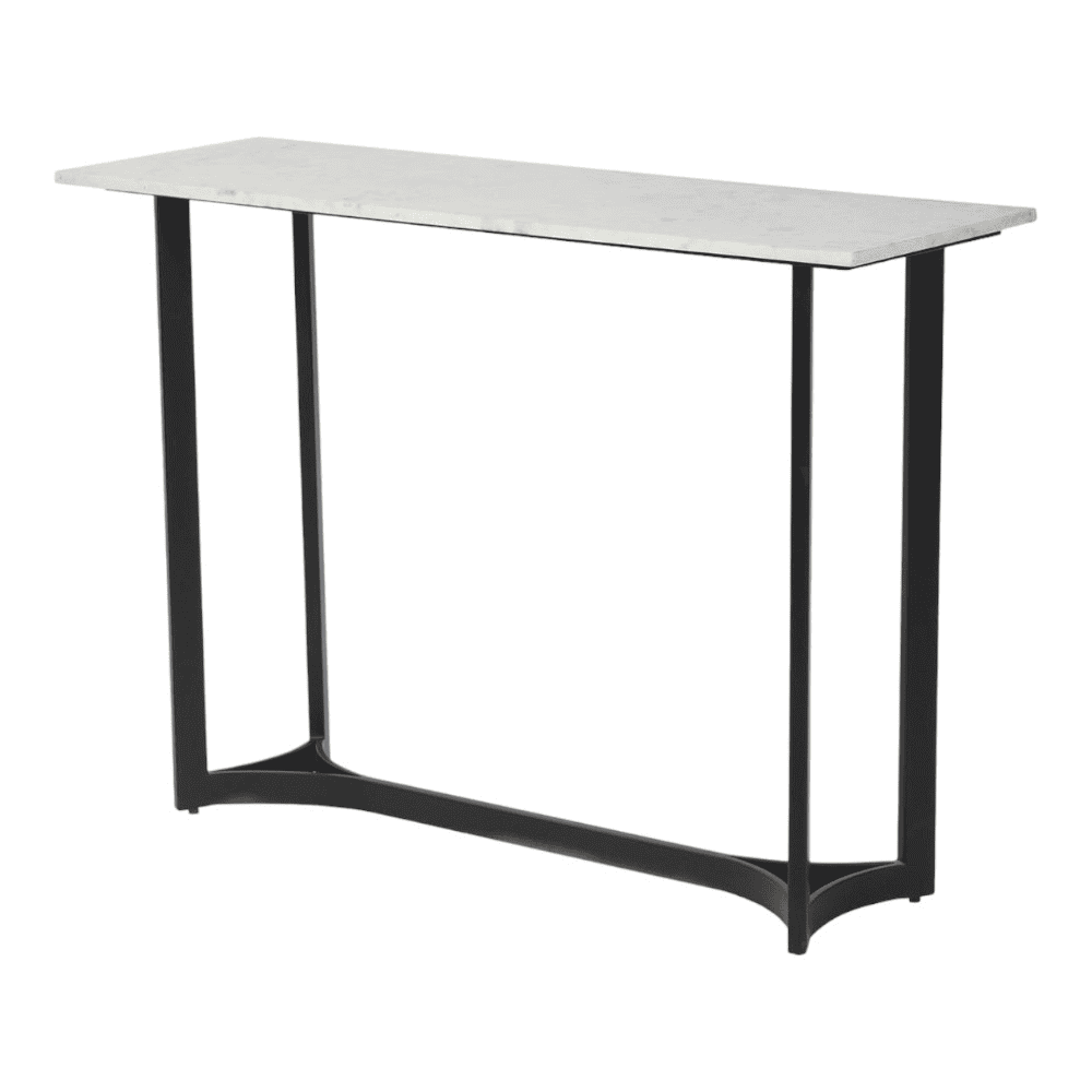 Verona Marble Console Table In Black Finish