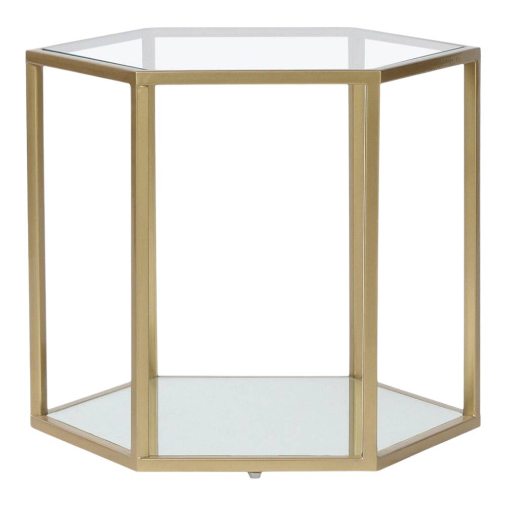 Menton Glass Side Table In Gold Finish