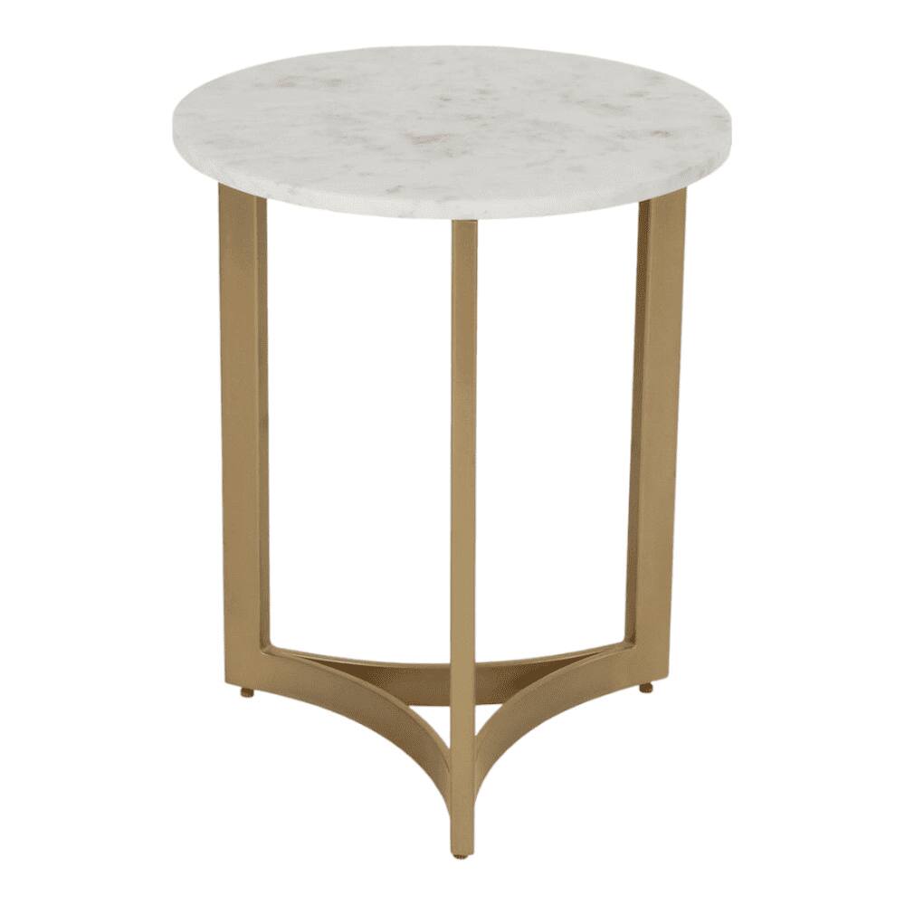 Verona Marble Side Table In Gold Finish