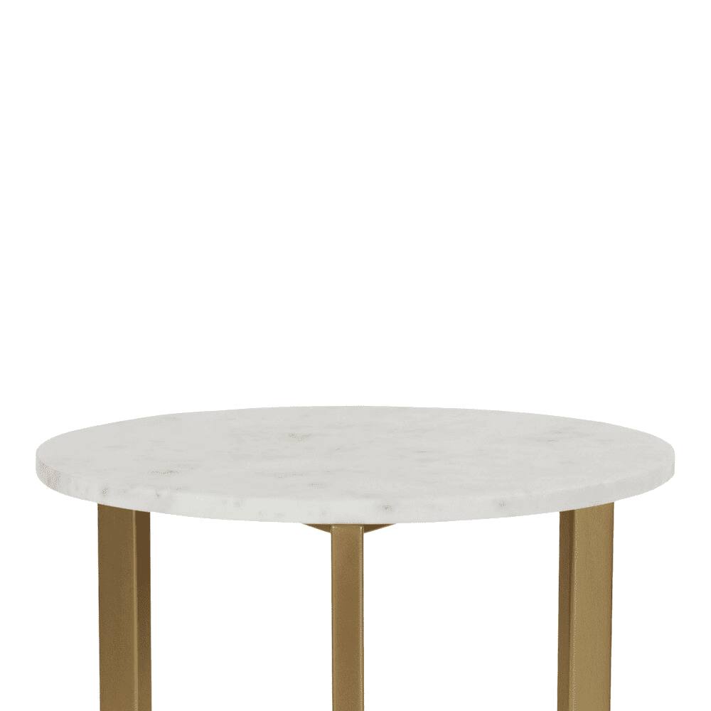 Verona Marble Side Table In Gold Finish