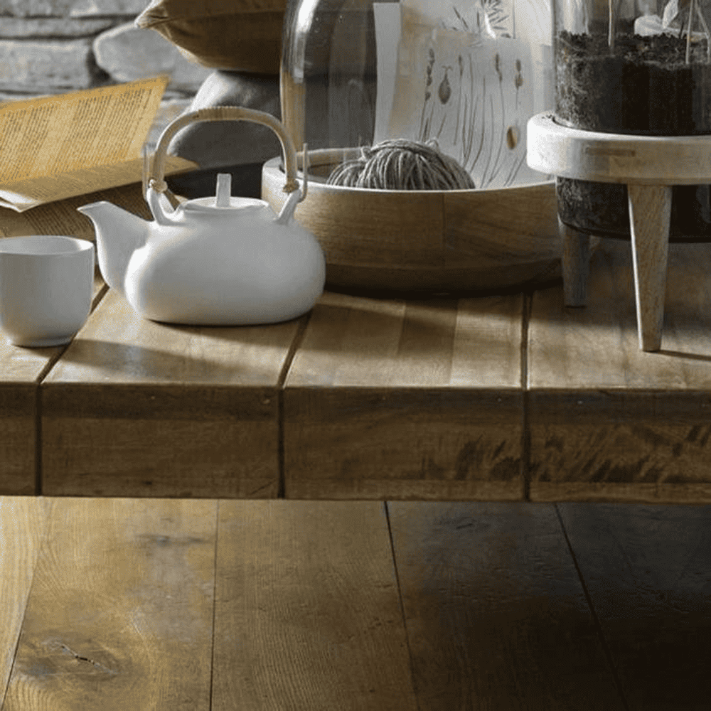 Devi Square Coffee Table With Wheels