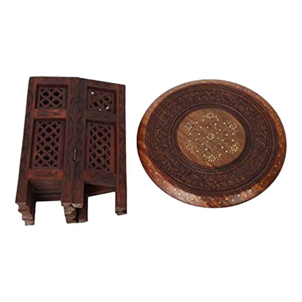 Shilpi Handicrafts Folding Coffee Table - Brown - Nshctbl10