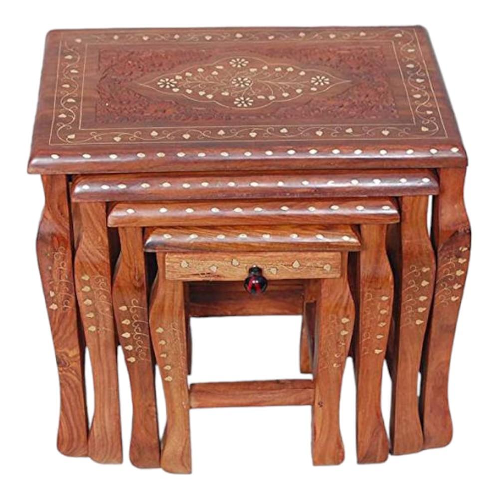 Shilpi Handicrafts Nesting Coffee Table - Brown - Nshctbl12