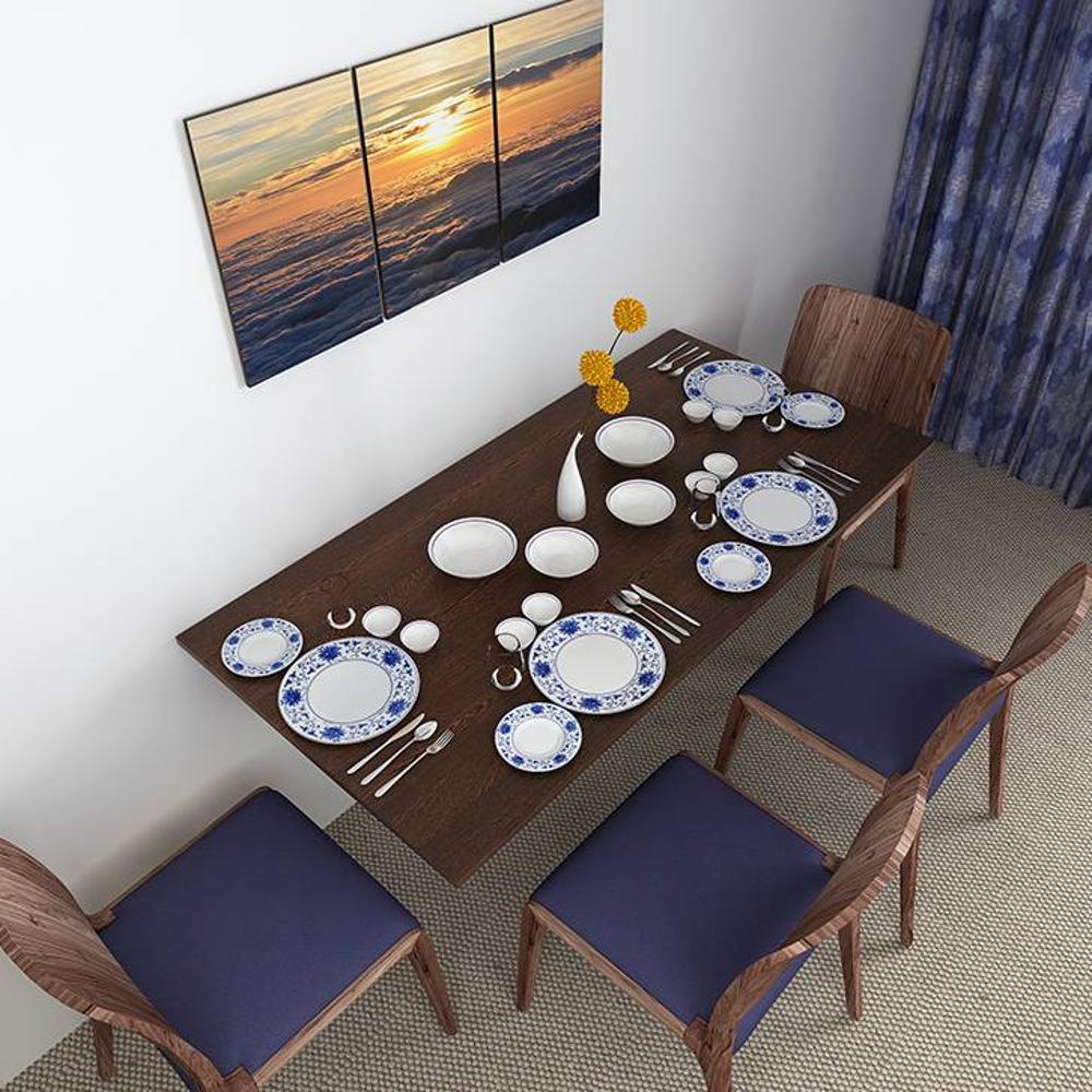 Hemming Engineered Wood Wall Mount Folding Dining Table In Wenge Finish