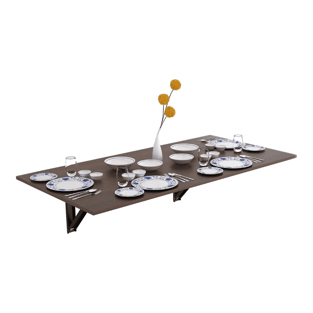 Hemming Engineered Wood Wall Mount Folding Dining Table In Wenge Finish