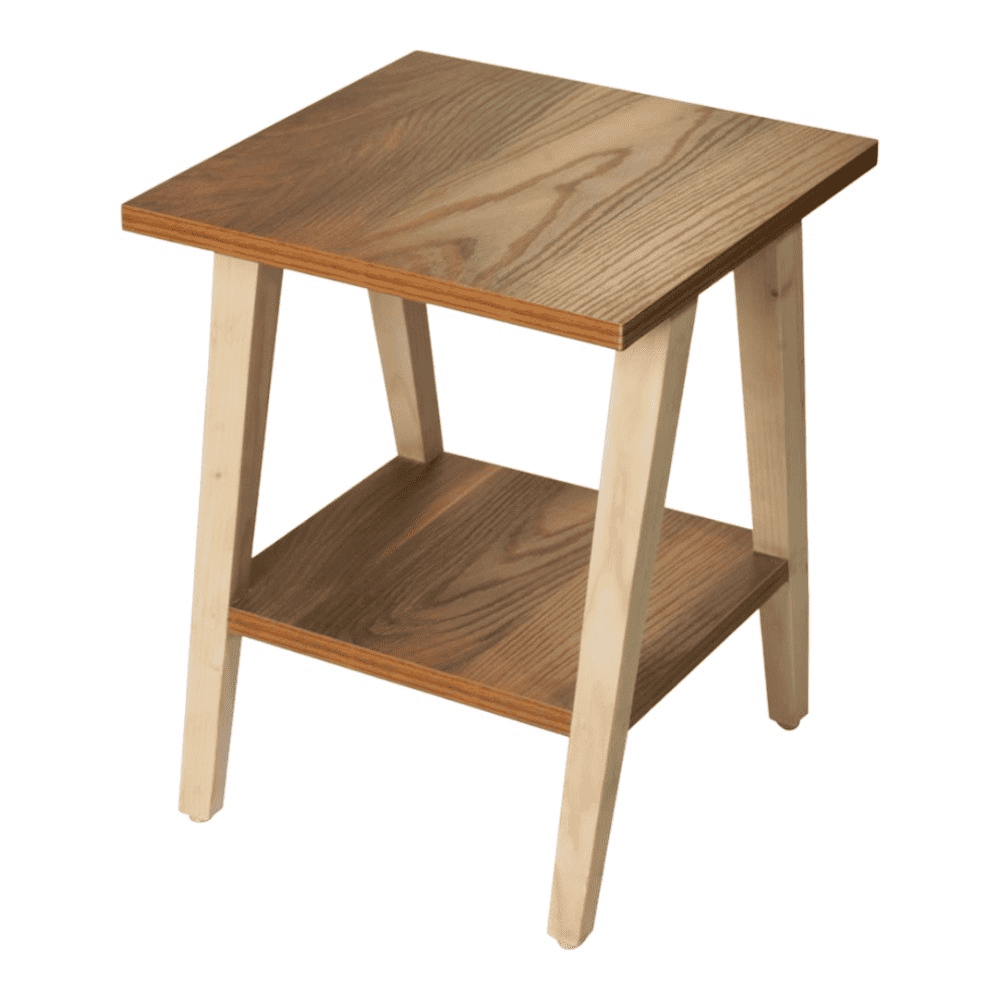 Teak Hues Trapezium Incline Table, Side Table, Wooden End Table, Living Room Decor