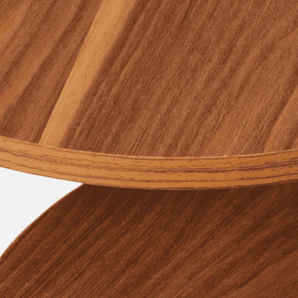 Teak Hues Round Oblique Nesting Tables, Side Tables, Wooden Tables, Living Room Decor