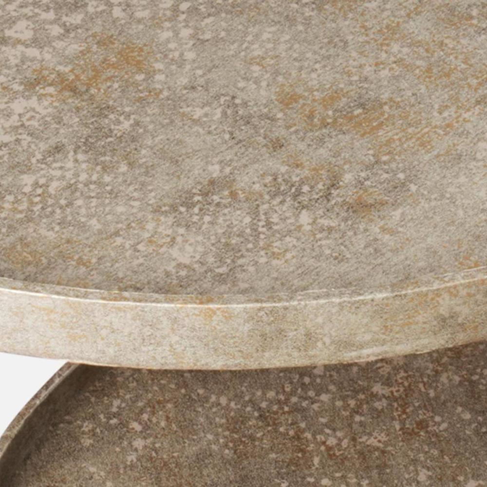 Transcendent Tinge Dark Gold Round Oblique Nesting Tables, Side Tables, Wooden Tables, Living Room Decor