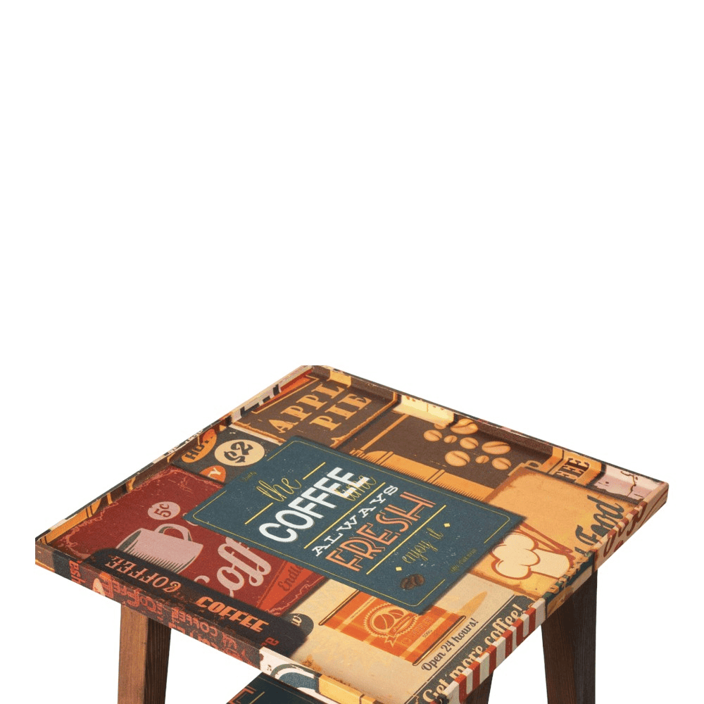 Crushing on Coffee Trapezium Incline Table, Side Table, Wooden End Table, Living Room Decor