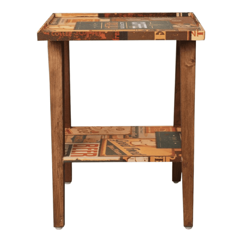 Crushing on Coffee Trapezium Incline Table, Side Table, Wooden End Table, Living Room Decor