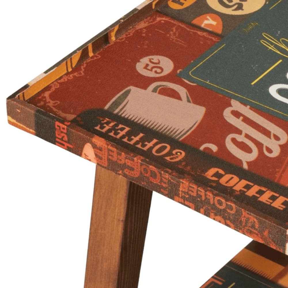 Crushing on Coffee Trapezium Incline Table, Side Table, Wooden End Table, Living Room Decor