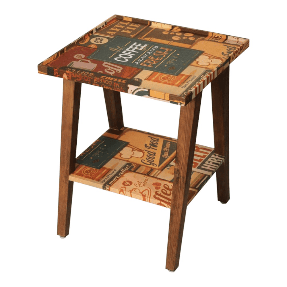 Crushing on Coffee Trapezium Incline Table, Side Table, Wooden End Table, Living Room Decor