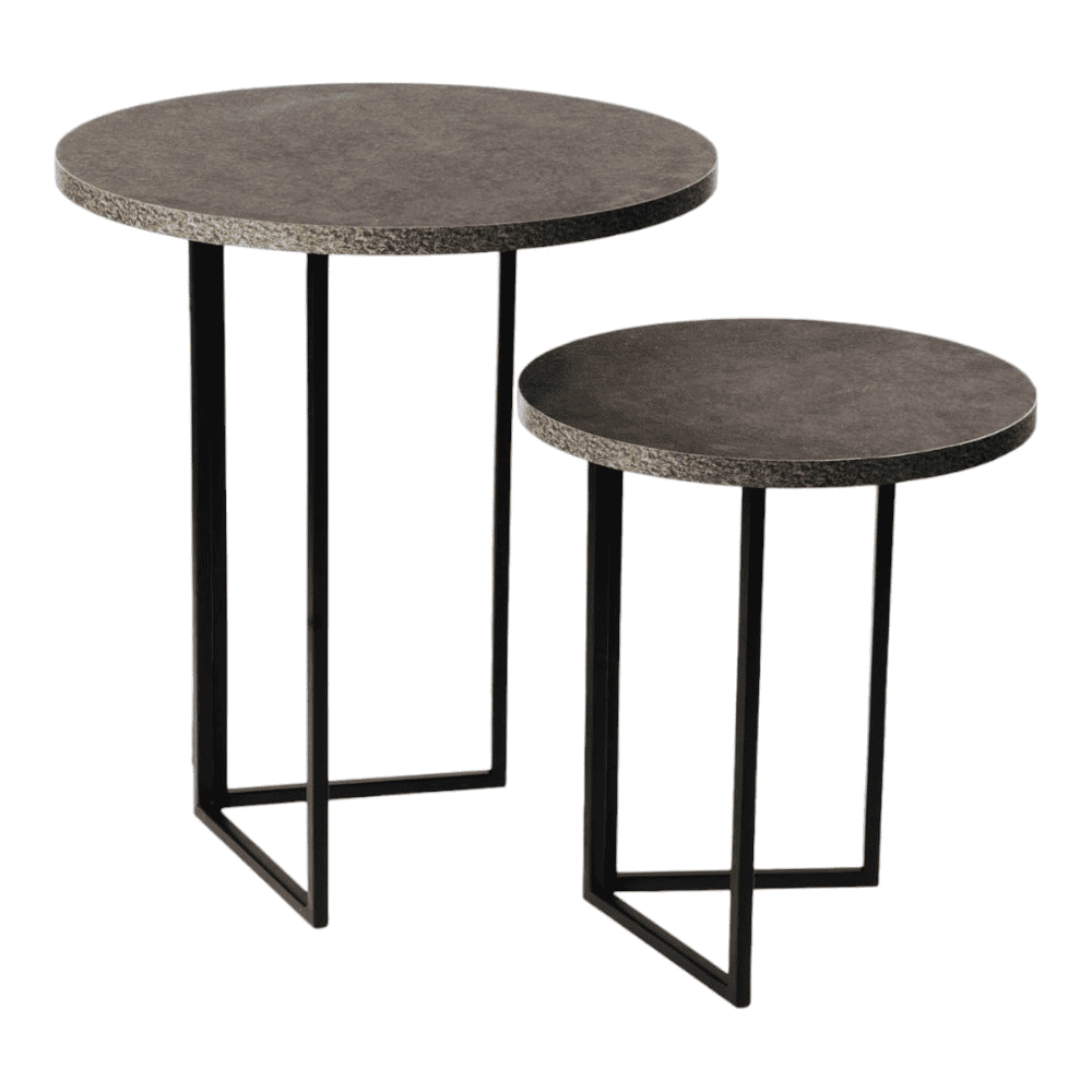 Twilight Round Oblique Nesting Tables, Side Tables, Wooden Tables, Living Room Decor