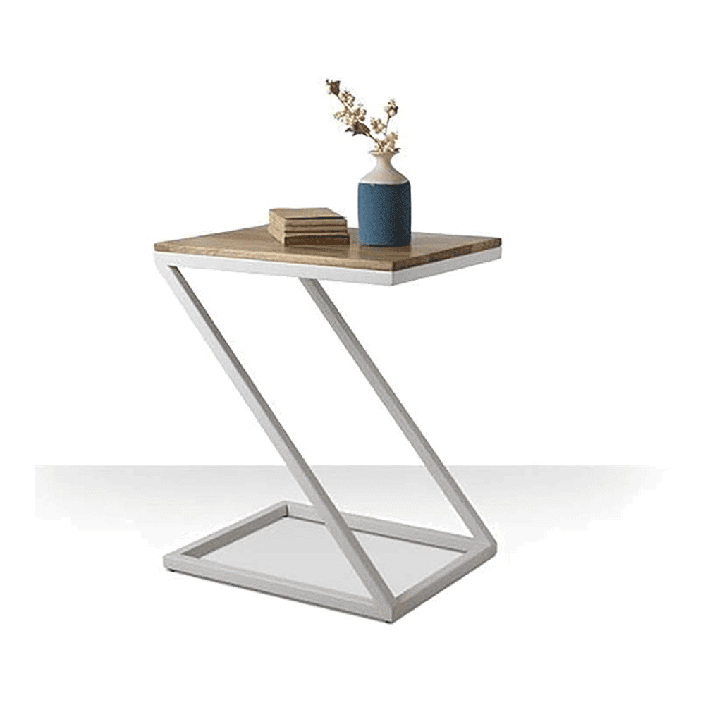 Zeed End Table White Frame